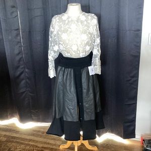 Annette Gortz leather skirt with buttons to open split